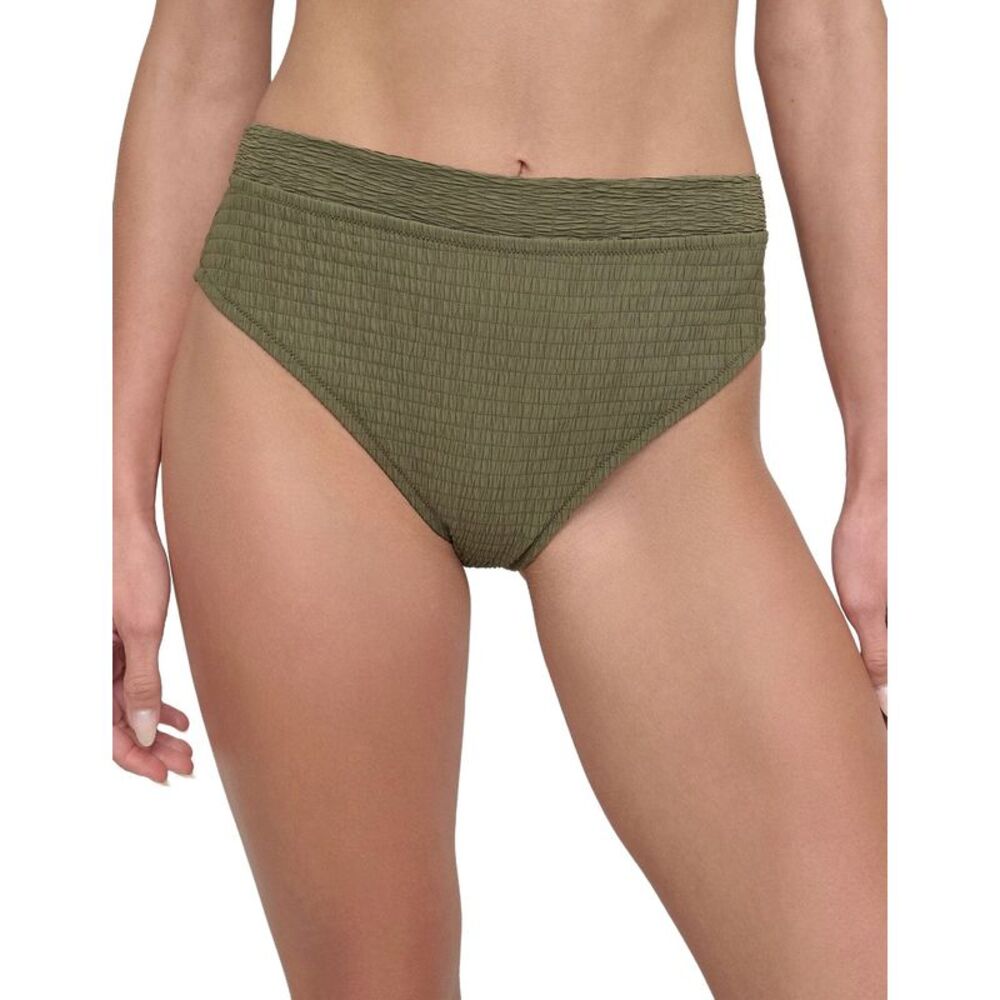 DKNY Womens Textured High Waist Bikini Bottoms XL Moss - NWT